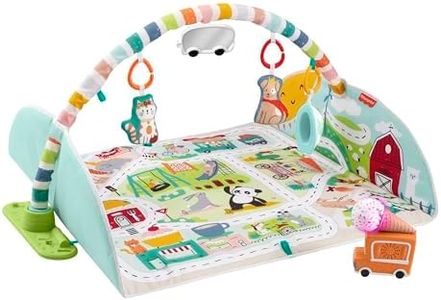 Fisher-Price Mantita Activity City Gym to Jumbo, Gimnasio para niños pequeños y bebés con música, Luces, vehículos de Juguete y una mantita de Juego Extragrande (GRV42)