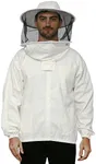 BEEATTIRE Heavy Duty Bee Jacket with Thick Cotton Bee Jacket Sting Proof Round Hood - Chest Zipper - 100% - Beekeeping Round Hood Jacket - Beekeeper Jacket for Men & Women - White - Bee Jacket