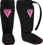 RDX Shin Guards Kickboxing Muay Thai, SATRA Approved, MMA Leg Instep Protection Pads, Sparring Training Martial Arts Boxing, Elasticated Padded Protector, karate BJJ Taekwondo Gear