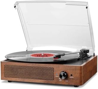 Vinyl Record Players Vintage Turntable for Vinyl Records with Speakers Belt-Driven Turntables Support 3-Speed, Bluetooth Wireless Playback, Headphone, AUX-in, RCA Line LP Vinyl Players