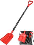 COFIT 47" Metal Car Snow Shovel, Portable Sand Mud Ice Heavy Duty Removal Tool for Snowmobile Truck Outdoor Camping and Garden, Detachable Four-Piece Construction, Red and Black