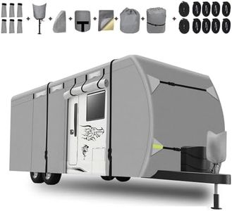 Bsteciar RV Travel Trailer Cover 16'-18' 300D Oxford Rip-Resistant Camper RV Cover,Waterproof Anti-UV Windproof Winter Camper Cover with Tongue Jack Cover,Windproof Ropes Gutter Covers