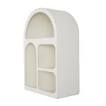 Deco 79 Wooden Geometric Arched Wall Shelf with Block Shapes, 16" x 8" x 24", Cream