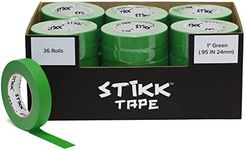 STIKK Painters Tape - 36 Roll Case Green Painter Tape - 1 inch x 60 Yards - Paint Tape for Painting, Edges, Trim, Ceilings - Masking Tape for DIY Paint Projects - Residue-Free Painting Tape