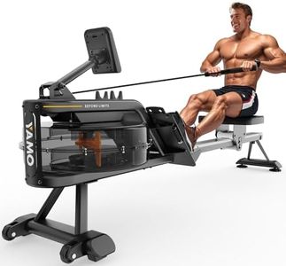 YAMO Rowing Machines for Home, Water Rowing Machine with LCD Display, Water Resistance Row Machines with 158Kg Weight Capacity, Rower Machine with Wheels (Bluetooth Kinomap App Membership) YR35