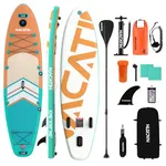 Paddle Boards for Adults, NACATIN Inflatable Stand Up Paddle Board with 10'6" SUP Paddleboard, Adjustable Paddle, Pump, Backpack, Dry Bag, Ideal for All Skill Levels (Orange)