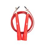 Burnlab Adjustable Skipping Rope Suitable for Gym, Crossfit, Double Unders, Speed Jumping, Cardio and Weight Loss - For Men and Women (New Red)