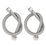 Faucet Connector hose, Stainless Steel Braided Water Supply Line 3/8" Female Compression Thread x 1/2" FIP. Female Straight Thread,2 Pcs (1 Pair) 23.6 Inch/60CM