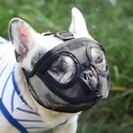 BARKLESS French Bulldog Muzzle, Short Snout Dog Muzzle with Breathable Mesh for Shih Tzu and Pug, Mask Frenchie Muzzle for Biting Chewing Licking, Ideal for Grooming Vet Visits (L, Black)