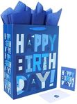 16.5” Extra Large Blue Gift Bags Se