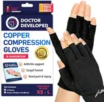 Dr. Arthritis Copper Arthritis Compression Gloves for Women and Men, Carpal Tunnel Gloves, Hand Brace for Arthritis Pain and Support (Medium Black)