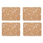 KitchenCraft Natural Elements Set of 4 Cork Placemats, Biodegradable Wooden Table Mats, 21.5 x 29cm