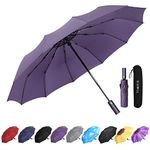 YumSur Travel folding umbrella compact waterproof Umbrella Auto Open Close,lightweight 12 Ribs Reinforced Windproof Umbrella for Men & Women