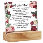 Aunt Gift Aunt Gifts From Niece and Nephew, Best Aunt Ever Desk Decor Floral Acrylic Desk Plaque Sign with Wood Stand Home Office Desk Sign Keepsake