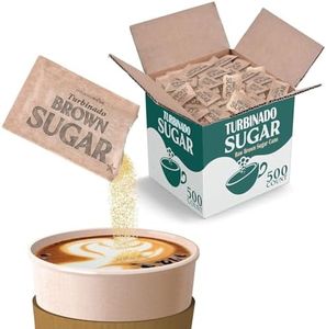Bulk Brown Sugar Packets, 500 Count - Individual Servings of Brown Sugar Packets for Coffee and Tea, Granulated Brown Sugar Packs Great for Restaurants, Coffee Shops, Offices, Schools, and More