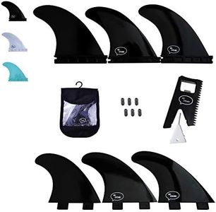 Ho Stevie! FRP Thruster (3) Surfboard Fins - Stronger Than Regular Nylon Fins - includes Fin Bag, Screws, Wax Comb and Fin Key