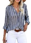Astylish Womens Striped Button Down
