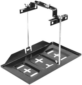 Norkmdi Car Battery Hold Down Tray Kit, Metal Adjustable Vehicle Battery Bracket Clamp Storage Holder, Corrosion-Resistant Automotive Batteries Tray Hold Down Kit, Universal for Vehicles (23CM)