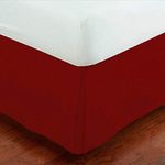 (Queen, Red) - Fancy Collection Easy Care Tailored Microfiber Bed Skirt Solid New (Queen, Red)