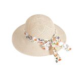 Straw Sun Hat for Women Foldable Floppy Straw Hat Wide Brim Summer Beach Hat with Bow Sunhats for Ladies Outdoor Travel Holiday UPF 50+