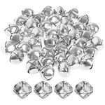 40 Pieces Jingle Bells, 25mm Craft Bells Musical Jingle Sleigh Bells for Festival Christmas Decorations DIY Jewelry Craft Making Silver