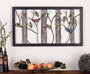 Deco 79 Farmhouse Metal Birds Wall Decor, 36" x 2" x 20", Black