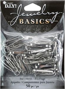 Cousin Jewelry Basics Lanyard Hook, Silver, 50-Piece