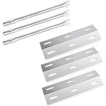 GFTIME 17" Grill Burner and 16 7/8" Heat Plates Shield Replacement Parts Kit for Ducane 30400040 30400041, 3 Pack Stainless Steel Grill Burner Tubes and Burner Cover