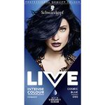 Schwarzkopf LIVE Intense Colour Cosmic Blue Permanent Hair Dye 090, Long Lasting Blue Black Hair Dye with Built In Vibrancy Serum, Blue Hair Dye for up to 100% Grey Coverage