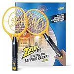 Zap It! Electric Fly Swatter - Rechargeable Fly Zapper, Electric Fly Killer Racket, Mosquito And Wasp Killer Bug Zapper - 4,000 Volt, Usb Charging, Lightweight Handy Fly Zapper (LARGE, 1-Pack)