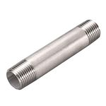 Double4love 1/4"X100mm BSPT Bareel Nipple Stainless Steel 316L Double Nipple External Male Thread Fitting