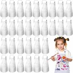 Handepo 30 Pcs Kids Apron with Pocket Adjustable Kids Chef Apron Set Child Art Apron for Girls Boys Cooking Painting Baking, White