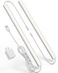 Plug-in Under Cabinet Lighting, ASOKO 12 Inch Linkable USB Led Closet Light Bar, 4500K Natural White,Wired Indoor Night Lights,Dimmable Under Counter Lights for Kitchen,Desk,Sink, Workbench-2Pack