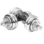 Dolphy Chrome Iron Adjustable Fitness Dumbbell Set for Home Gym Exercise (30 Kg)