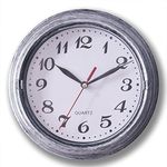 SAC SMARTEN ARTS 8 Inch Silent Small Quartz Wall Clocks Battery Operated in Silver for Bathroom Kitchen Restroom