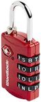 Korjo Luggage Wordlock 4 Letter Word Lock, TSA Authorized, Red