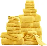 LANE LINEN 24 piece Towels for Bathroom - 100% Cotton Zero Twist, Oversized Quick dry Spa Towels, 2 Extra Large Bath Sheet, 4 Bath Towel, 6 Hand Towel, 8 Wash Cloths,4 Fingertip Towels - Mimosa