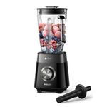 Philips 5000 Series Blender – 1200W ProBlend Plus Motor, Smooth Frozen-Fruit Blending, 2L Ribbed Glass Jar, Tamper Tool, Easy Clean, Dishwasher-Safe, Black (HR3030/00)