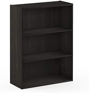 Furinno Pasir 3-Tier Open Shelf Bookcase, Espresso