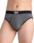 SAXX Underwear Co. Men's Ultra Super Soft Brief Fly, Salt & Pepper, X-Large