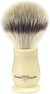 Edwin Jagger Chatsworth Imitation Ivory Shaving Brush (Synthetic Silver Tip)