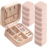 Travel Jewelry Case Bridesmaid Gifts Box,12 Pack Small Jewelry Box Mini Jewelry Organizer,PU Leather Portable Earring Storage Box for Women Girls Bridesmaid Proposal Gifts