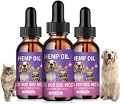 Hemp Oil for Dogs and Cats 3 Pack Relief Pet with Anxiety Stress Pain Aggressive Pets Calming Drops Help Dog Cat Calm Sleep Relaxing Aid Treats Seizure Joint Hip Inflammation Rich in Omega 3 6 9