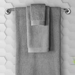 SPREAD SPAIN Resort Cotton Towels Luxury 3pcs Towels Set for Bathroom, Super Softness & Absorbent, 720 GSM, 1 Bath Towel,1 Hand Towel & 1 Washcloth (Carbon)