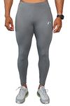 Decisive Fitness Mens Tight, Compression, Gym Tight, Cycling Tight, Yoga Pant, Jogging Tights - Grey Color (Small (24" to 30" Waist))