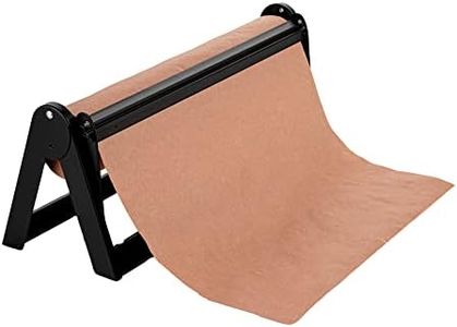 Restaurantware RW Base 20.2 x 6.7 x 8 Inch Wrapping Roll Cutter 1 Wall Mountable Butcher Paper Holder - Serrated Blade Rubber Feet Black Steel Paper Cutter Stand Versatile for 18 Inch Butcher Paper