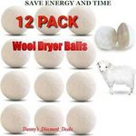 12 Wool Dryer Balls 100% Organic Wool Natural Laundry Fabric Softener new