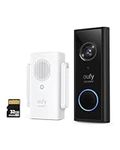 eufy Security Video Doorbell Wireless 2K (Battery-Powered) with Chime, No Monthly Fee, On-Device AI for Human Detection, 16GB Local Storage, Simple Self-Installation, 2-Way Audio Doorbell Camera