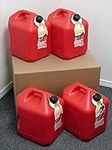 5 Gallon Gas Can, 4 Pack, Spill Pro
