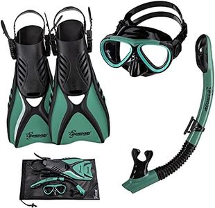 Seavenger Hanalei Anti-Fog 4-Piece Snorkeling Set (Kids-Seafoam Green, X-Small)